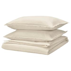 Комплект постельного белья Ikea Rundhagtorn, 3 предмета, 240x220/50x80 см, бежевый