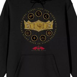 Мужская толстовка с капюшоном House of the Dragon Crown Licensed Character