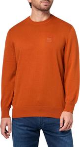 BOSS Мужской свитер из хлопковой смеси с квадратным логотипом, Potters Clay