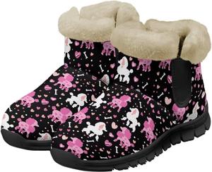 Женские зимние ботинки Jeiento с мехом и утепленной подошвой для собак, утепленные уличные ботильоны, Poodle Dog