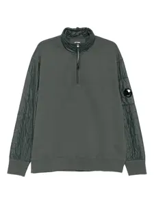 Толстовка со стеганым рукавом и застежкой-молнией на половину длины C.P. Company, серый