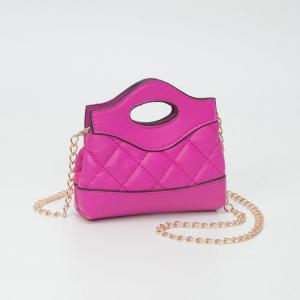 Миниатюрная стеганая сумка через плечо из гладкой искусственной кожи FASHNZFAB, фуксия