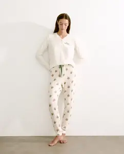 Женская пижама из вискозного материала с принтом Énfasis, белый