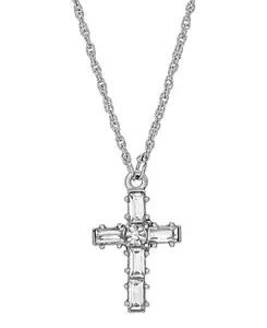 Ожерелье с маленьким крестиком из оловянного кристалла Symbols Of Faith, white