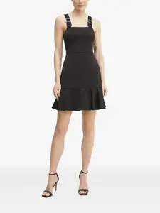 Расклешенное мини-платье с пряжками на бретельках Armani Exchange, черный