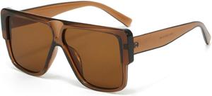 Солнцезащитные очки Melrose Oversized Square, стильные солнцезащитные очки с градиентным переходом для активного отдыха на открытом воздухе, модные и роскошные очки для отпуска, Brown