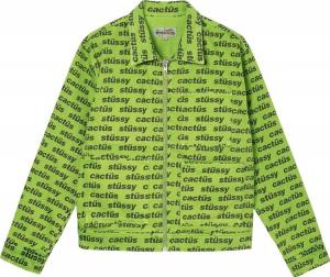Куртка Stussy x Cactus Plant Flea Market Zip Work Jacket 'Green', зеленый