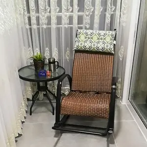 Садовое кресло-качалка Purple Leaf из искусственного ротанга (PE) для балкона и дачи