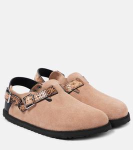 Токио клоги из замши с эффектом змеиной кожи Birkenstock 1774, Natural Snake