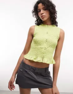 Зеленый топ без рукавов с двумя пуговицами ASOS DESIGN