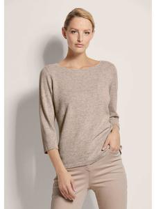 MADELEINE Кашемировый свитер с вырезом-лодочкой, бежево-меланжевого цвета