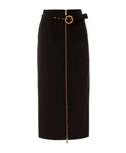 Длинная черная юбка с золотой пряжкой Just Cavalli, черный