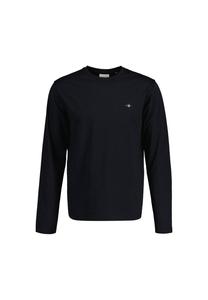 Мужская рубашка с длинным рукавом - REGULAR SHIELD LS, рубашка, круглый вырез, длинный рукав, хлопок GANT, черный