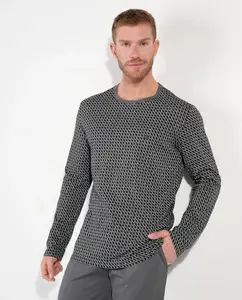 Мужская пижама из трикотажа с длинными штанинами и принтом Hom, мультиколор