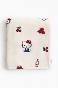Плед H&M x Hello Kitty Of Patterned Fleece, 100X150 см, бежевый