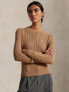 Поло свитер с кабельной вязкой и круглым вырезом Ralph Lauren, Brown