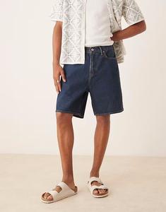 Свободные джинсовые шорты Abercrombie & Fitch цвета индиго
