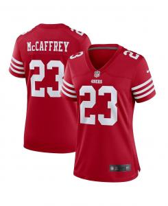 Женская футболка christian mccaffrey scarlet san francisco 49ers game player Nike