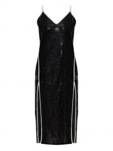 Мини-платье с пайетками и разрезом Palm Angels, черный