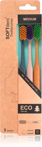 Эко-Зубная щетка средней жесткости Softdent, 3 шт