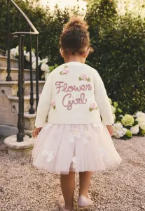 Кардиган с цветочным принтом, прямого кроя, для особых случаев Next, Ecru