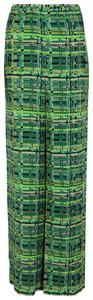 Широкие брюки Ferragamo Geo Silk, зеленый