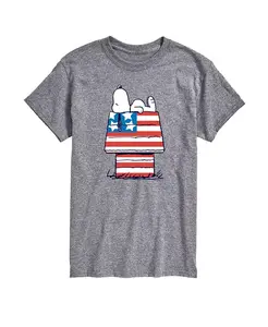 Мужская футболка с коротким рукавом Peanuts Snoopy Flag House AIRWAVES, серый