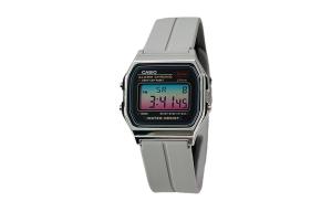 CASIO Кварцевые часы унисекс с силиконовым ремешком и черным циферблатом