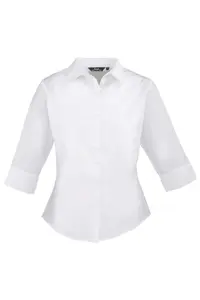 Блузка из поплина с 3 и 4 рукавами. Простая рабочая рубашка. Premier, синий