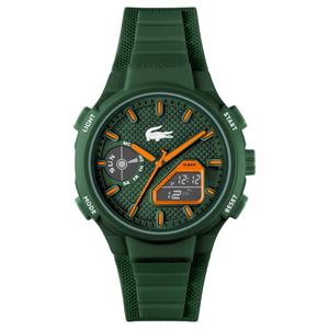LACOSTE Часы Wrist Watch Quartz Movement Silicone Strap 45mm Green Dial Men's Watch, Green Dial
