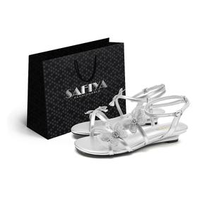 SAFIYA Женские сандалии на одной застежке серебристые, цвет Silver