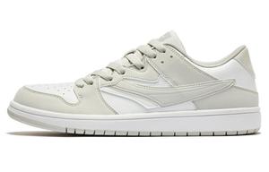 Кроссовки QIAODAN Skateboarding Shoes Men Low-top White/Gray, белый/серый