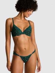 Носите везде бюстгальтер пуш-ап Pink Wear Everywhere, cotton lace trim deep forest holly print