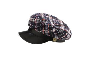 Вязаная шапка из плюшевой пряжи Women's ELLE, синий красный