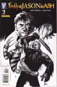 Freddy Vs Jason Vs Ash #3 B Cover B - 2nd Printing Black And White Variant (Wildstorm)