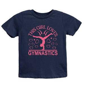 Футболка с коротким рукавом для девочек This girl loves gymnastics The Juniper Shop, Navy