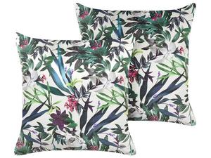 Подушка Beliani 2 шт GASTERIA, 45x45x45 см, зеленый/белый