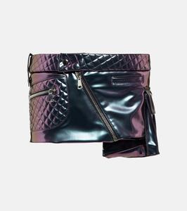 Мини-юбка из металлизированного ПВХ LaQuan Smith, Iridescent Violet