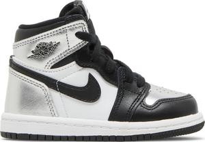 Кроссовки Air Jordan 1 Retro High OG TD Silver Toe, серебряный