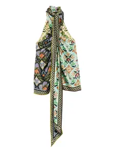 Блузка с геометрическим узором Alemais, синий