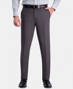 Мужские классические брюки premium comfort slim fit performance stretch с плоским передом Haggar, темно-серый