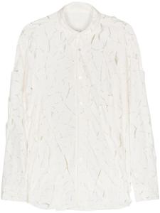 Рубашка с длинными рукавами и вырезами Post Archive Faction, белый