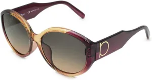 Солнцезащитные очки FERRAGAMO SF 947 SA 212 Винно-карамельного цвета Salvatore Ferragamo, Wine, Caramel