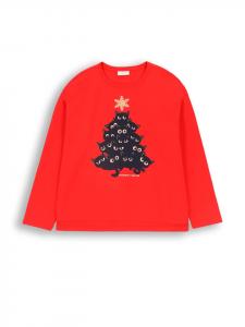 Рождественская футболка с длинными рукавами красного цвета Coccodrillo