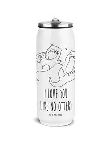 Mr. & Mrs. Panda Термос, в котором держат лапки выдры, с надписью белым цветом