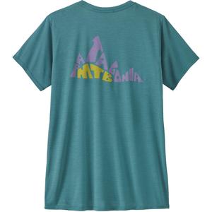 Женская футболка Capilene Cool Daily Lands с графическим принтом Patagonia, Berm Logo/Wetland Blue X-Dye