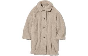 Однобортное флисовое пальто UNIQLO, 30 кремовый