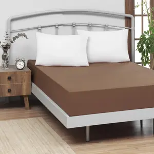 Простыня Dream Sleep Fine Flannel Box Spring на резинке 90x190 - 100x200 см цвета мокко Traumschlaf