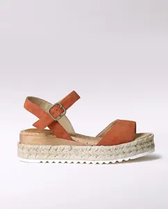 Женские замшевые эспадрильи на клиновидной подошве с пряжкой Toni Pons, оранжевый