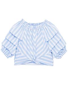 Habitual Jagger Топ с присборенными рукавами, синий